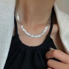 Snake Chain Necklace D643 - 1 Pc - Silver - One Size