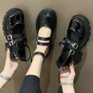 Buckled Block-heel Mary Jane Pumps