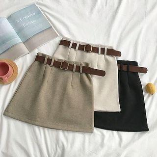 Color-block High-waist Acrylic Skirt