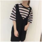 Plain V-neck Short Dungaree