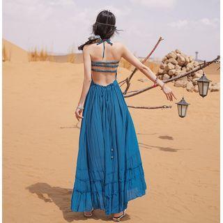 Spaghetti Strap Backless Maxi Sundress