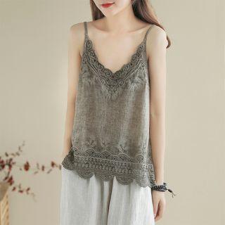 Embroidered Trim Camisole Top