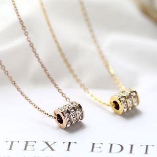 18k Gold Plated / 18k Rose Gold Plated Rhinestone Pendant Necklace