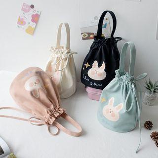 Print Drawstring Canvas Lunch Box Bag