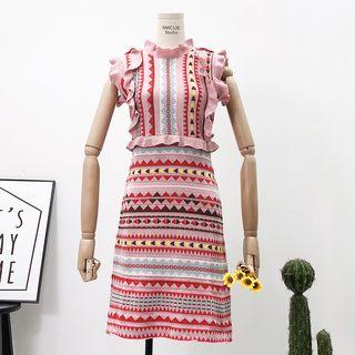 Ethnic-print A-line Dress