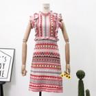 Ethnic-print A-line Dress