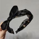 Rhinestone Dotted Bow Headband Gold Dots - Black - One Size