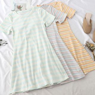 Striped Round-neck Dress