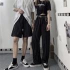 Striped A-line Shorts / Wide-leg Pants