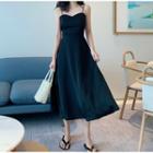 Cross Back V-neck Midi Dress
