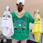 V-neck Mesh Short-sleeve T-shirt