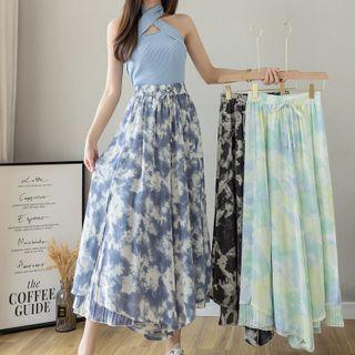 Tie Dye Cropped Wide-leg Pants