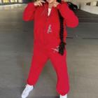 Set: Rhinestone Zip-up Hoodie + Sweatpants