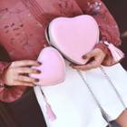 Faux-leather Tasseled Heart Cross Bag