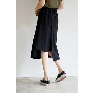 Asymmetric Wrapped Midi Skort