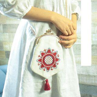 Embroidered Tassel Clipframe Crossbody Bag Diy Sewing Kit