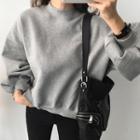 Puff-sleeve Fleece-lined Pullover