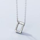 925 Sterling Silver Rectangle Pendant Necklace S925 Sterling Silver Pendant Necklace - One Size