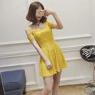 Cold Shoulder A-line Lace Dress