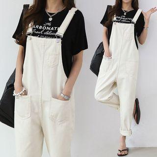 Tapered-leg Overall Pants Cream - One Size