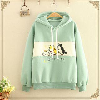 Puppy Printed Hoodie With Fleece