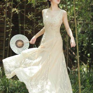 Floral Embroidered A-line Midi Dress (various Designs)