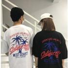 Couple Matching Short-sleeve Palm Tree Print T-shirt