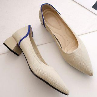 Block Heel Pointy Flats