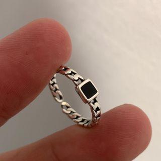 Square Sterling Silver Open Ring J2649 - Silver - One Size