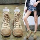 High-top Lace-up Canvas Sneakers