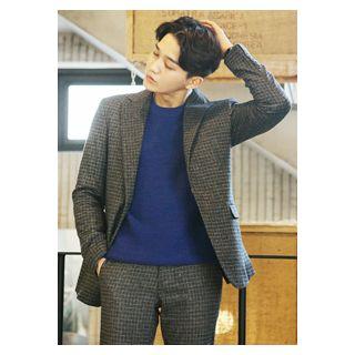 Flap-pocket Checked Blazer