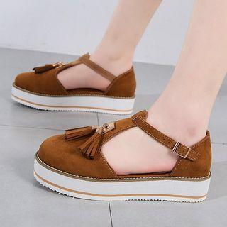 Platform Tasseled Mary Jane Sandals
