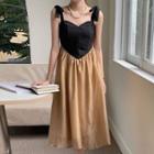 Sleeveless Sweetheart Neckline Two Tone A-line Dress