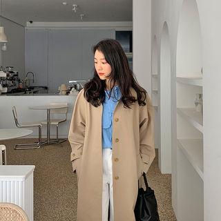 Hidden-button Belted Mac Coat