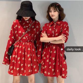 Floral A-line Shirt Dress