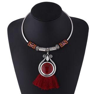 Jeweled Fringed Choker