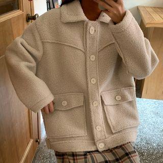 Loose-fit Mock-neck Fleece Jacket