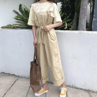 Wide-leg Jumper Pants With Sash