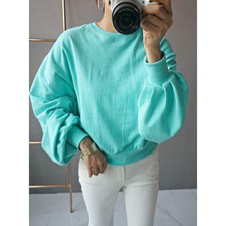 Colored Balloon-sleeve Sweatshirt