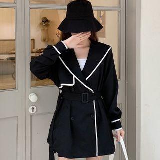 Buckled Contrast Trim Jacket