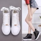 Hidden Wedge Lace-up High-top Sneakers