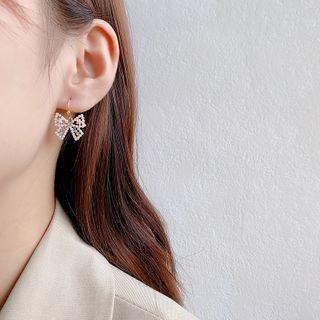 Faux Pearl Butterfly Dangle Earring 1 Pair - E2320 - Gold - One Size