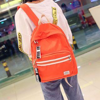 Striped Lettering Strap Backpack