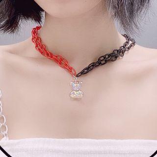 Bear Pendant Pvc Necklace