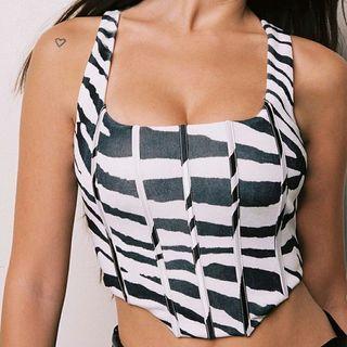 Sleeveless Zebra Print Top