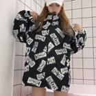Couple Matching Print Zip Windbreaker