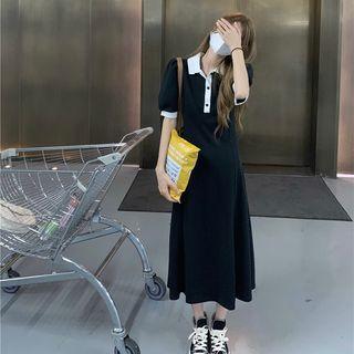 Polo Collar A-line Dress
