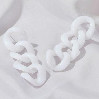 Resin Chunky Chain Dangle Earring 01-7919 - White - One Size