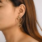 Alloy Heart Dangle Earring 1 Pair - C11208 - One Size