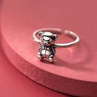 Bear Sterling Silver Open Ring Silver - One Size